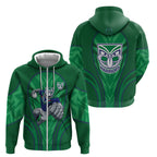 New Zealand Warriors Rugby Mascot Zip Hoodie Australian Rugby Culture - Tribal Inspired Warrior