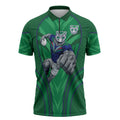 New Zealand Warriors Rugby Mascot Zipper Polo Shirt Australian Rugby Culture - Tribal Inspired Warrior