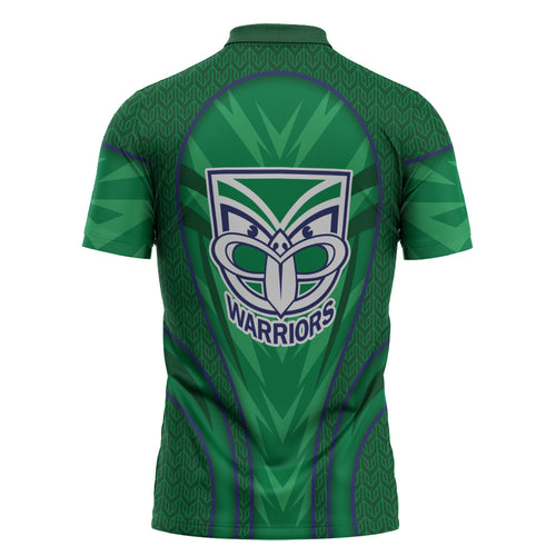 New Zealand Warriors Rugby Mascot Zipper Polo Shirt Australian Rugby Culture - Tribal Inspired Warrior