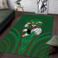 South Sydney Rabbitohs Rugby Mascot Area Rug Australian Rugby Culture - Tribal Inspired Bunny