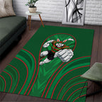 South Sydney Rabbitohs Rugby Mascot Area Rug Australian Rugby Culture - Tribal Inspired Bunny