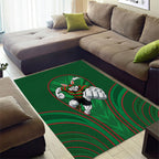 South Sydney Rabbitohs Rugby Mascot Area Rug Australian Rugby Culture - Tribal Inspired Bunny