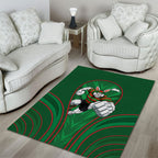 South Sydney Rabbitohs Rugby Mascot Area Rug Australian Rugby Culture - Tribal Inspired Bunny