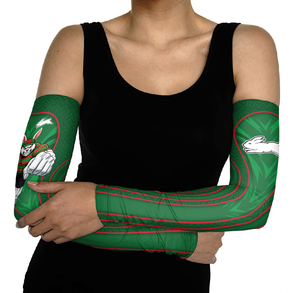 South Sydney Rabbitohs Rugby Mascot Arm Sleeves Australian Rugby Culture - Tribal Inspired Bunny