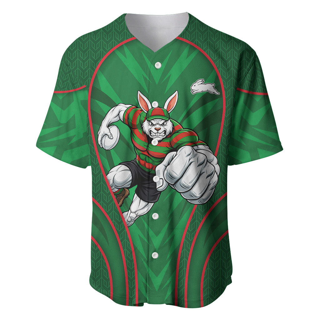 South Sydney Rabbitohs Rugby Mascot Baseball Jersey Australian Rugby Culture - Tribal Inspired Bunny