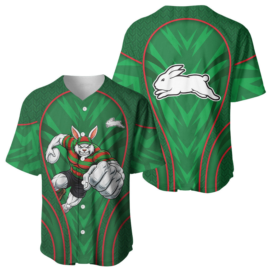 South Sydney Rabbitohs Rugby Mascot Baseball Jersey Australian Rugby Culture - Tribal Inspired Bunny