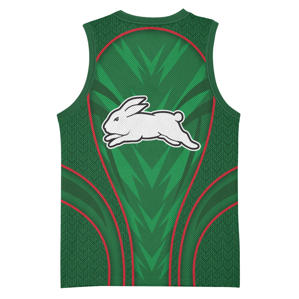 South Sydney Rabbitohs Rugby Mascot Basketball Jersey Australian Rugby Culture - Tribal Inspired Bunny