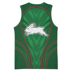 South Sydney Rabbitohs Rugby Mascot Basketball Jersey Australian Rugby Culture - Tribal Inspired Bunny