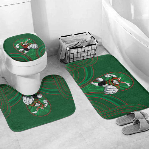 South Sydney Rabbitohs Rugby Mascot Bathroom Set Australian Rugby Culture - Tribal Inspired Bunny