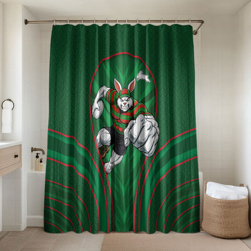 South Sydney Rabbitohs Rugby Mascot Bathroom Set Australian Rugby Culture - Tribal Inspired Bunny