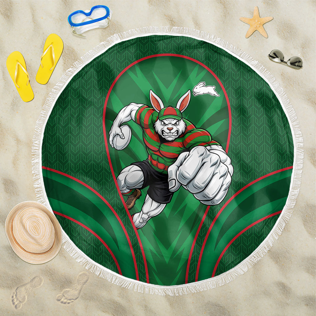 South Sydney Rabbitohs Rugby Mascot Beach Blanket Australian Rugby Culture - Tribal Inspired Bunny