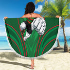 South Sydney Rabbitohs Rugby Mascot Beach Blanket Australian Rugby Culture - Tribal Inspired Bunny