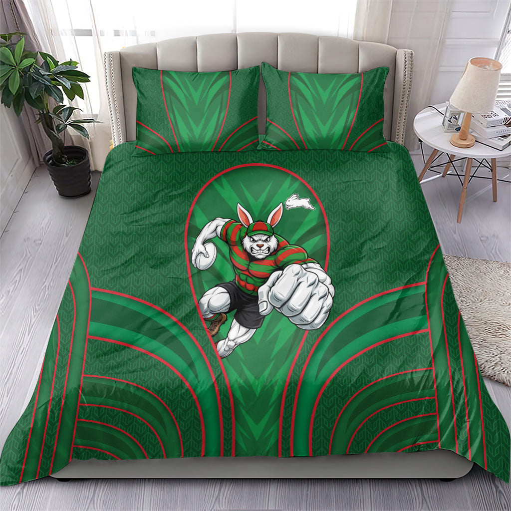 South Sydney Rabbitohs Rugby Mascot Bedding Set Australian Rugby Culture - Tribal Inspired Bunny