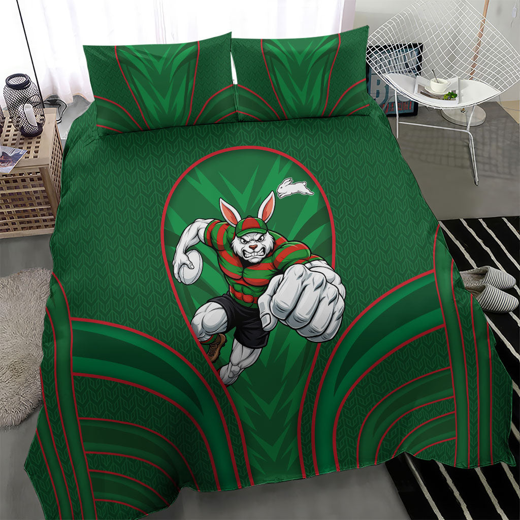 South Sydney Rabbitohs Rugby Mascot Bedding Set Australian Rugby Culture - Tribal Inspired Bunny
