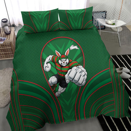 South Sydney Rabbitohs Rugby Mascot Bedding Set Australian Rugby Culture - Tribal Inspired Bunny