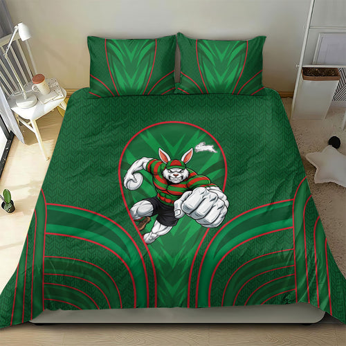 South Sydney Rabbitohs Rugby Mascot Bedding Set Australian Rugby Culture - Tribal Inspired Bunny