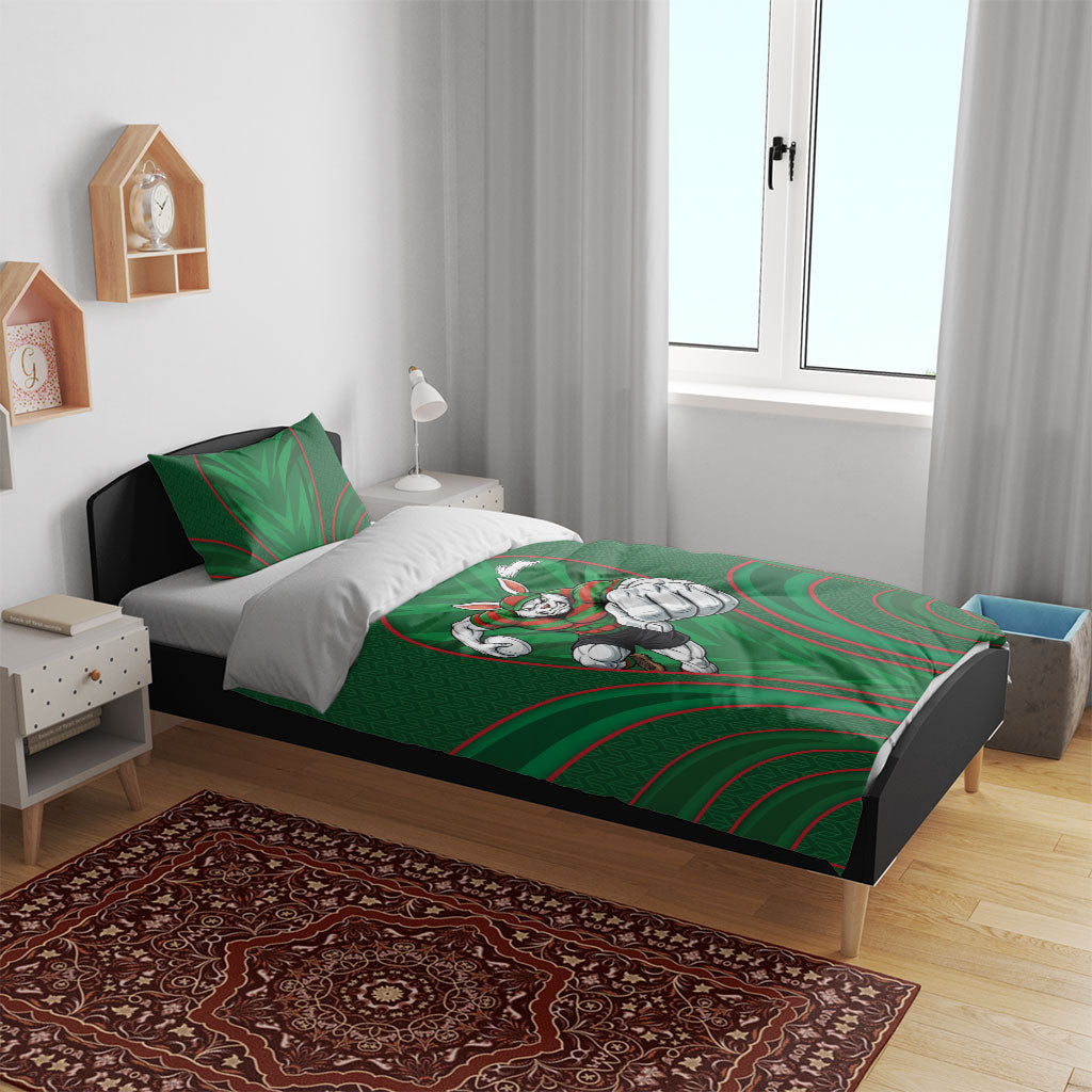 South Sydney Rabbitohs Rugby Mascot Bedding Set Australian Rugby Culture - Tribal Inspired Bunny