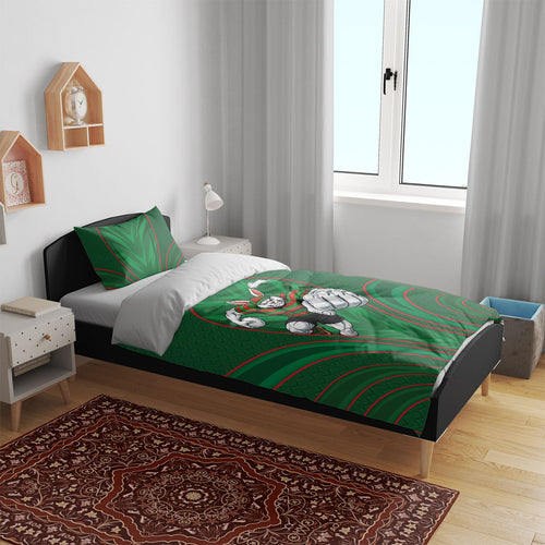 South Sydney Rabbitohs Rugby Mascot Bedding Set Australian Rugby Culture - Tribal Inspired Bunny