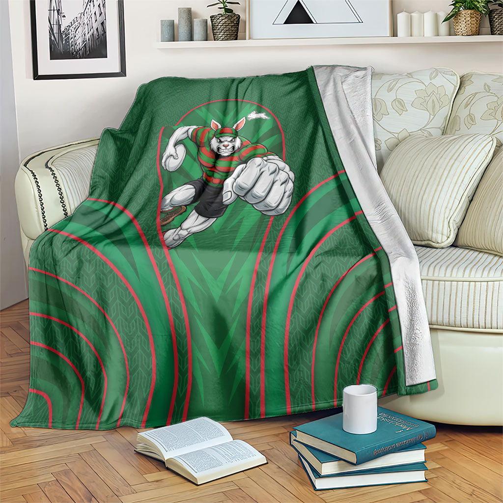 South Sydney Rabbitohs Rugby Mascot Blanket Australian Rugby Culture - Tribal Inspired Bunny