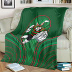 South Sydney Rabbitohs Rugby Mascot Blanket Australian Rugby Culture - Tribal Inspired Bunny