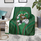 South Sydney Rabbitohs Rugby Mascot Blanket Australian Rugby Culture - Tribal Inspired Bunny