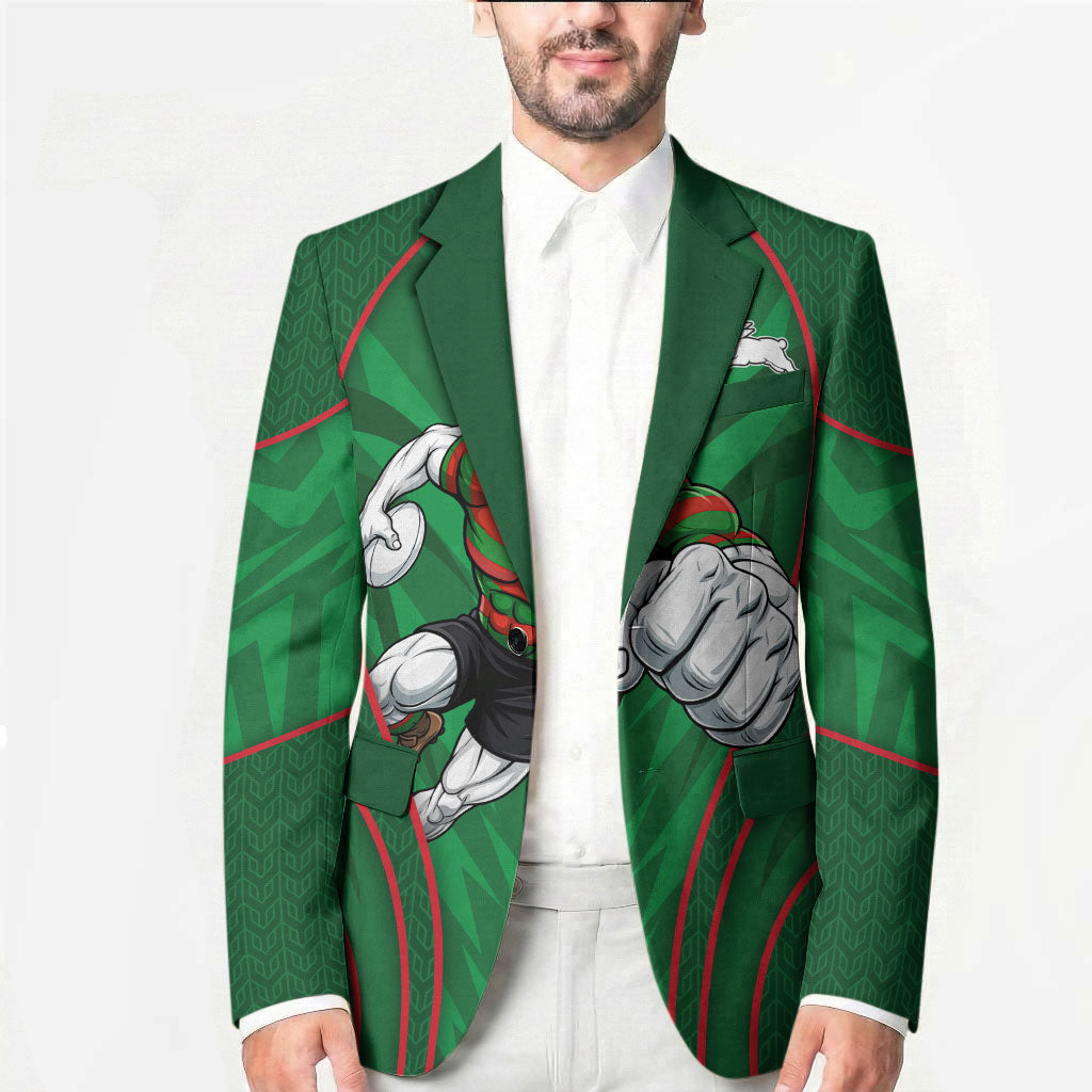 South Sydney Rabbitohs Rugby Mascot Blazer Australian Rugby Culture - Tribal Inspired Bunny