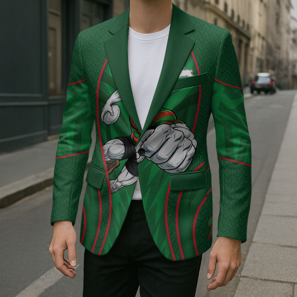 South Sydney Rabbitohs Rugby Mascot Blazer Australian Rugby Culture - Tribal Inspired Bunny