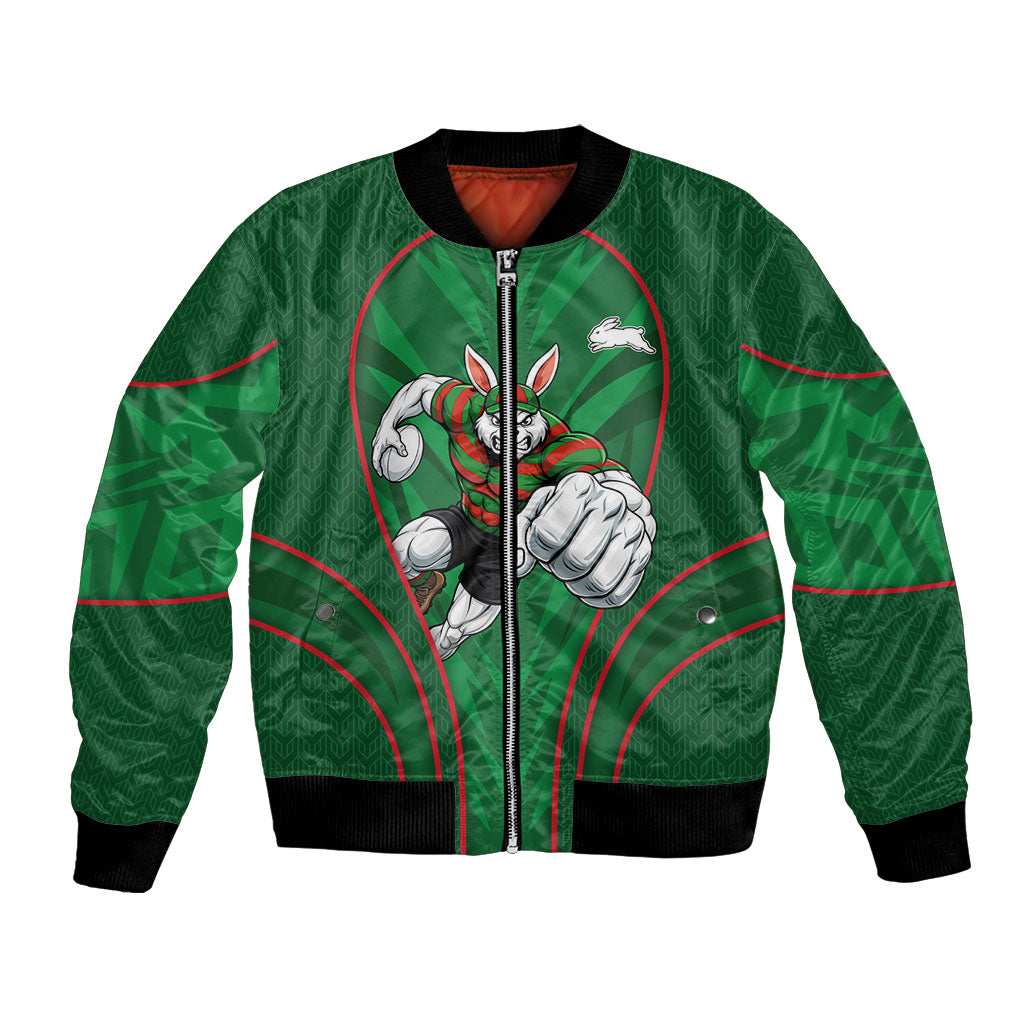 South Sydney Rabbitohs Rugby Mascot Bomber Jacket Australian Rugby Culture - Tribal Inspired Bunny