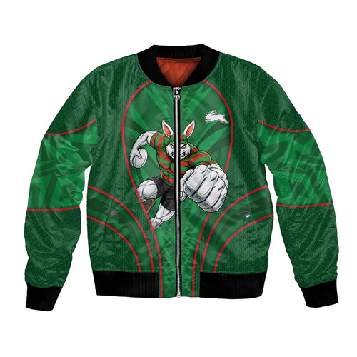 South Sydney Rabbitohs Rugby Mascot Bomber Jacket Australian Rugby Culture - Tribal Inspired Bunny