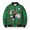 South Sydney Rabbitohs Rugby Mascot Bomber Puffer Jacket Australian Rugby Culture - Tribal Inspired Bunny