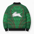 South Sydney Rabbitohs Rugby Mascot Bomber Puffer Jacket Australian Rugby Culture - Tribal Inspired Bunny
