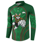 South Sydney Rabbitohs Rugby Mascot Button Sweatshirt Australian Rugby Culture - Tribal Inspired Bunny