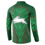 South Sydney Rabbitohs Rugby Mascot Button Sweatshirt Australian Rugby Culture - Tribal Inspired Bunny