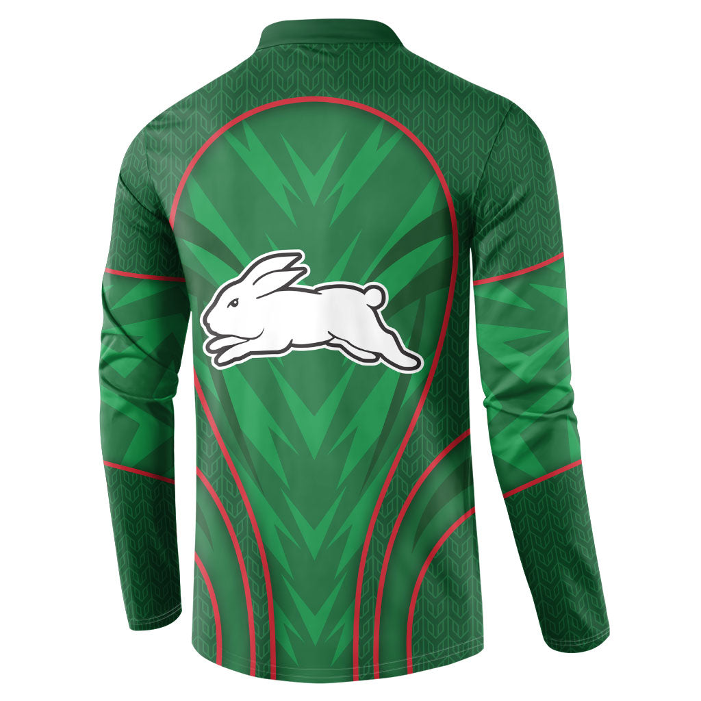 South Sydney Rabbitohs Rugby Mascot Button Sweatshirt Australian Rugby Culture - Tribal Inspired Bunny
