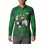 South Sydney Rabbitohs Rugby Mascot Button Sweatshirt Australian Rugby Culture - Tribal Inspired Bunny