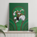 South Sydney Rabbitohs Rugby Mascot Canvas Wall Art Australian Rugby Culture - Tribal Inspired Bunny