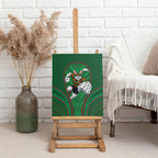 South Sydney Rabbitohs Rugby Mascot Canvas Wall Art Australian Rugby Culture - Tribal Inspired Bunny