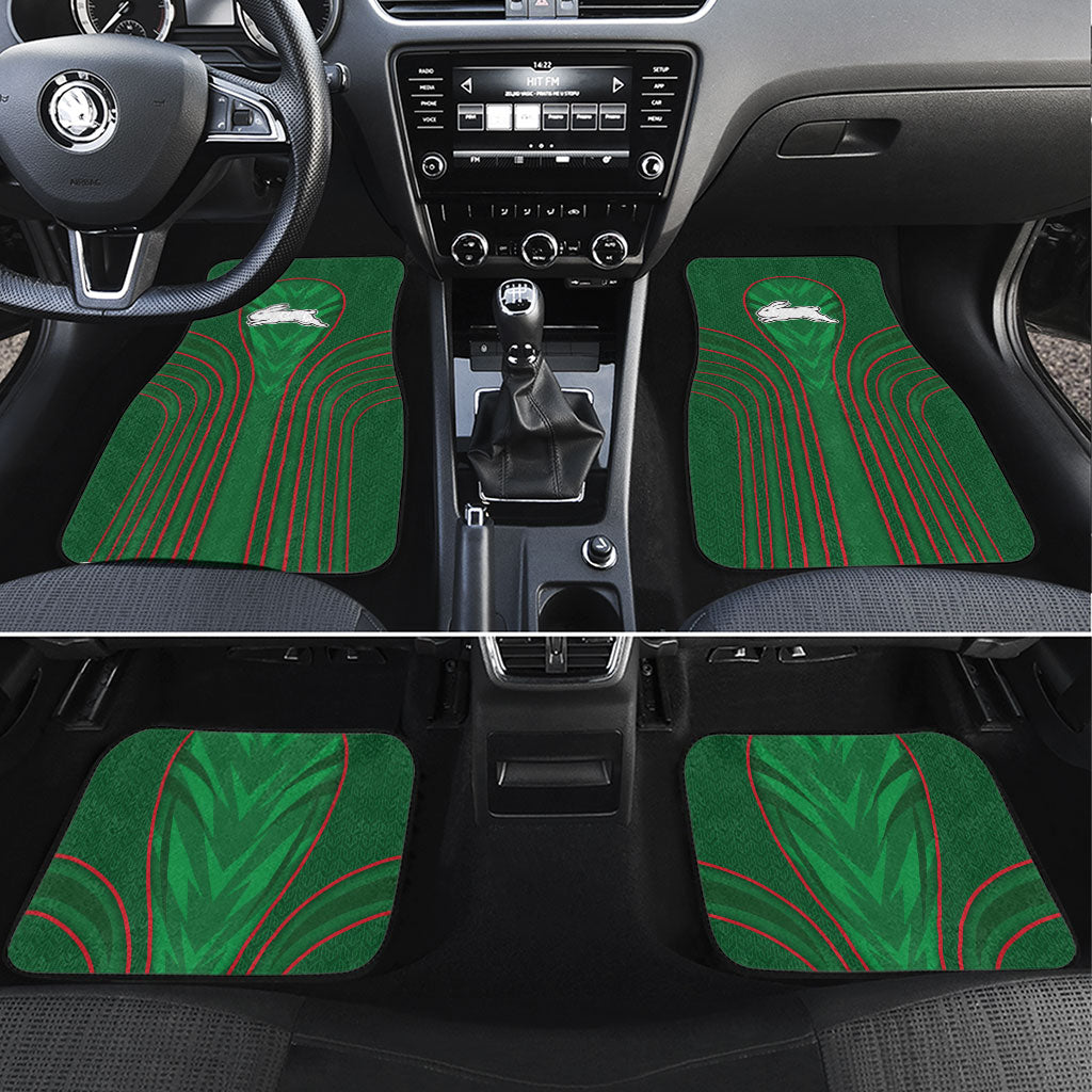 South Sydney Rabbitohs Rugby Mascot Car Mats Australian Rugby Culture - Tribal Inspired Bunny