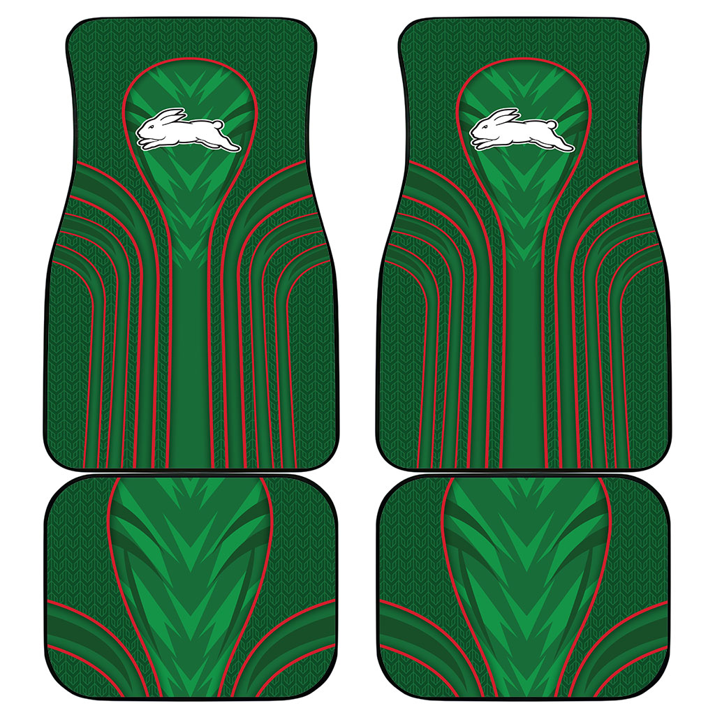 South Sydney Rabbitohs Rugby Mascot Car Mats Australian Rugby Culture - Tribal Inspired Bunny