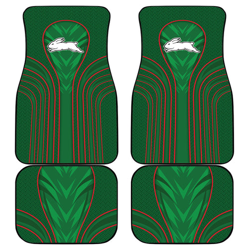 South Sydney Rabbitohs Rugby Mascot Car Mats Australian Rugby Culture - Tribal Inspired Bunny