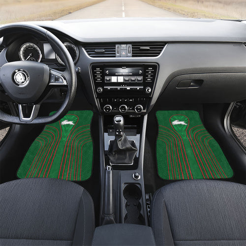 South Sydney Rabbitohs Rugby Mascot Car Mats Australian Rugby Culture - Tribal Inspired Bunny