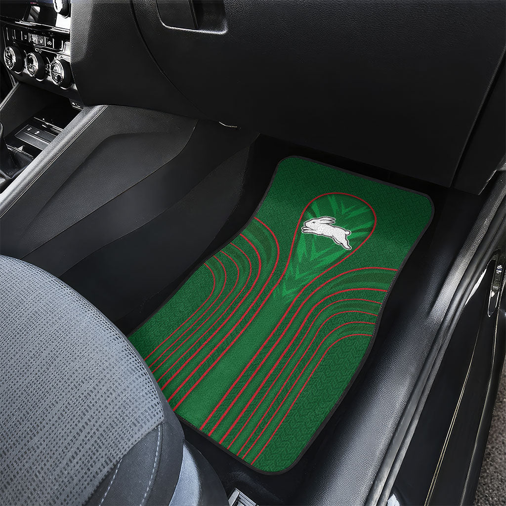 South Sydney Rabbitohs Rugby Mascot Car Mats Australian Rugby Culture - Tribal Inspired Bunny