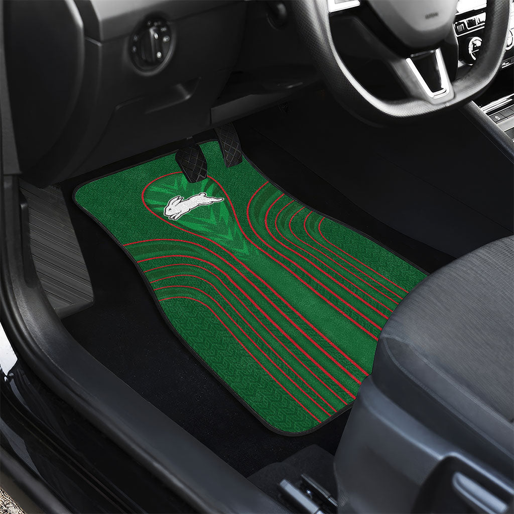South Sydney Rabbitohs Rugby Mascot Car Mats Australian Rugby Culture - Tribal Inspired Bunny