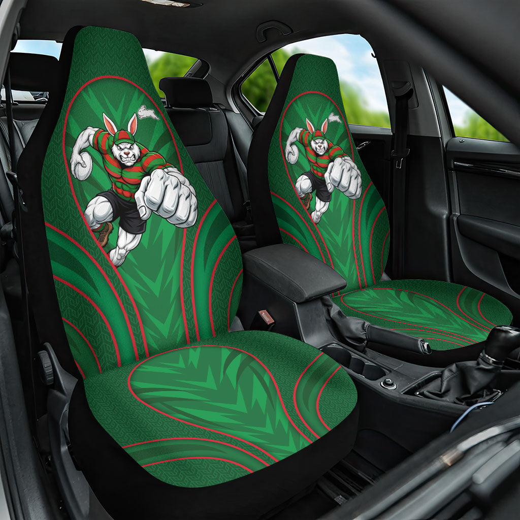 South Sydney Rabbitohs Rugby Mascot Car Seat Cover Australian Rugby Culture - Tribal Inspired Bunny