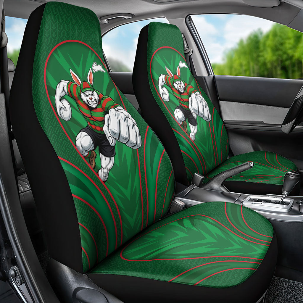 South Sydney Rabbitohs Rugby Mascot Car Seat Cover Australian Rugby Culture - Tribal Inspired Bunny