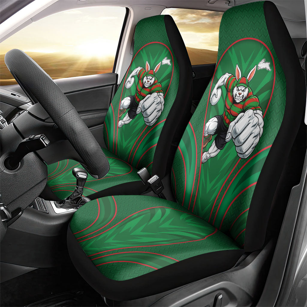 South Sydney Rabbitohs Rugby Mascot Car Seat Cover Australian Rugby Culture - Tribal Inspired Bunny