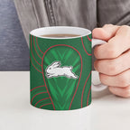 South Sydney Rabbitohs Rugby Mascot Ceramic Mug Australian Rugby Culture - Tribal Inspired Bunny