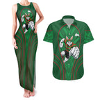 South Sydney Rabbitohs Rugby Mascot Couples Matching Tank Maxi Dress and Hawaiian Shirt Australian Rugby Culture - Tribal Inspired Bunny