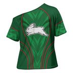 South Sydney Rabbitohs Rugby Mascot Cross Shoulder Shirt Australian Rugby Culture - Tribal Inspired Bunny