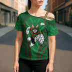 South Sydney Rabbitohs Rugby Mascot Cross Shoulder Shirt Australian Rugby Culture - Tribal Inspired Bunny